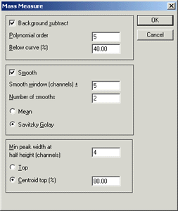 mass measure option dialog